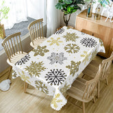 Aperturee - Green Black Snowflake Winter Christmas Tablecloth